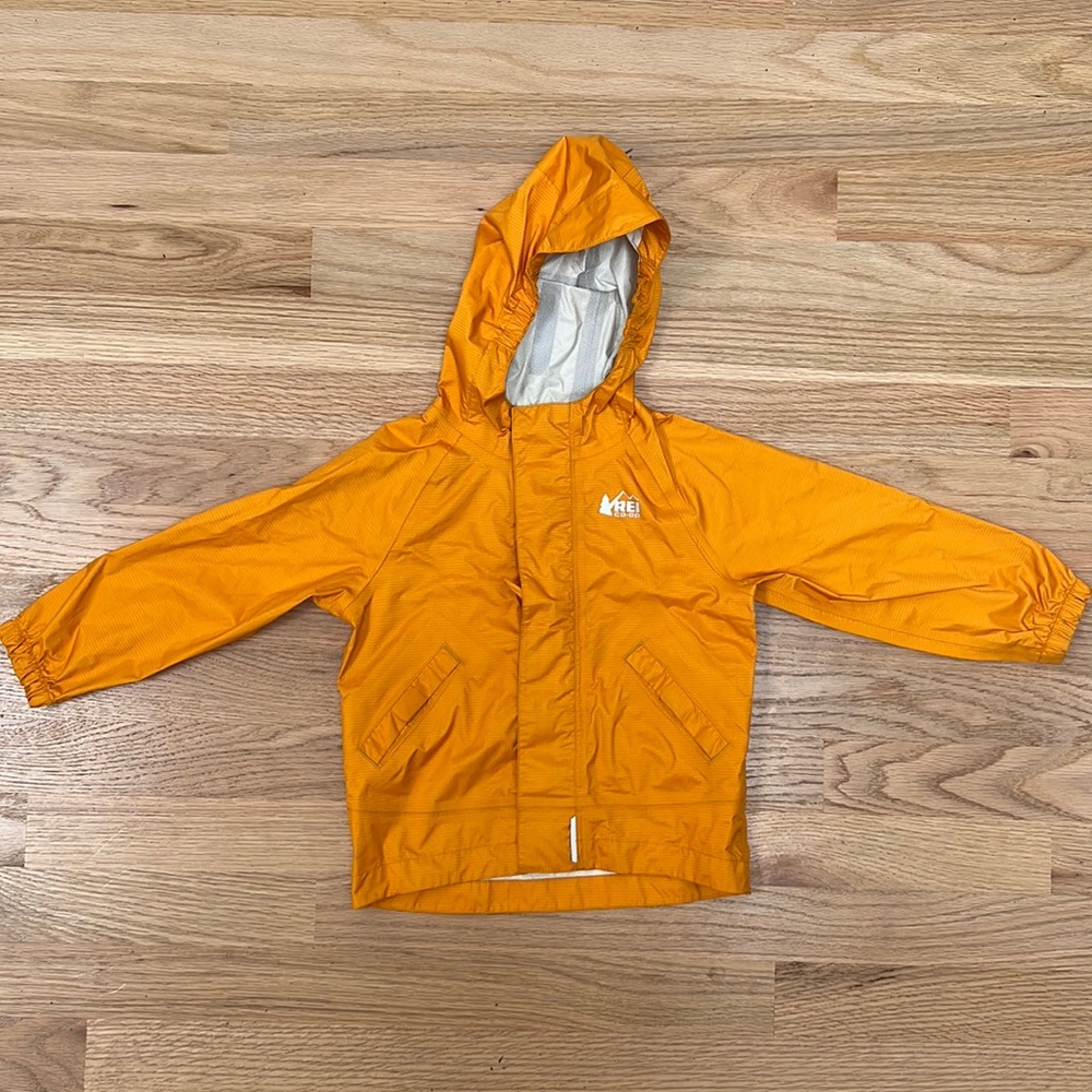 Orange raincoat REI brand 2T